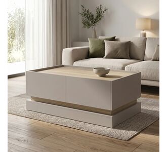 Τραπέζι σαλονιού Wendo pakoworld taupe-sonoma 97x60x40εκ |  Τραπεζάκια σαλονιού στο espiti