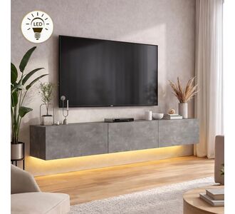 Έπιπλο τηλεόρασης επιτοίχιο Damla Megapap με LED χρώμα γκρι σκυροδέματος 180x29,5x29,5εκ. |  Έπιπλα τηλεόρασης στο espiti