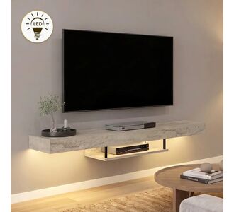 Έπιπλο τηλεόρασης επιτοίχιο Albares Megapap με LED χρώμα travertine 150x29,6x22εκ. |  Έπιπλα τηλεόρασης στο espiti