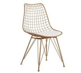 Καρέκλα Μεταλλική ArteLibre FAGUS Με Μαξιλάρι Χρυσό 49x58x83.5cm 14590010 ArteLibre |  Καρέκλες στο espiti
