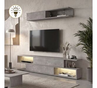 Σύνθεση τηλεόρασης Manet Megapap με LED χρώμα γκρι σκυροδέματος 180x29,5x39εκ. |  Συνθέσεις σαλονιού στο espiti