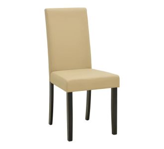 Καρέκλα Zeben pakoworld εκρού PU με πόδι μαύρο rubberwood 43,5x55,5x93,5εκ |  Καρέκλες στο espiti