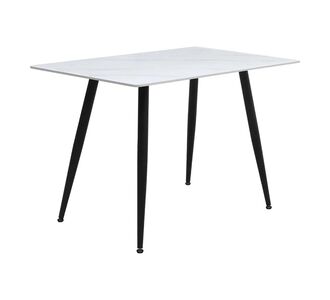 Τραπέζι Enzo Megapap sintered stone - μέταλλο χρώμα λευκό εφέ μαρμάρου - μαύρο 120x70x77εκ. |  Τραπέζια στο espiti