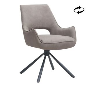 Πολυθρόνα τραπεζαρίας Alessia Megapap περιστρεφόμενη elephant grey ύφασμα - μεταλλικό μαύρο πόδι 58x66x85εκ. |  Πολυθρόνες τραπεζαρίας στο espiti