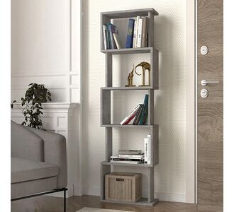 Βιβλιοθήκη Alvina Megapap χρώμα γκρι σκυροδέματος 45x19,6x158,8εκ. |  Βιβλιοθήκες στο espiti
