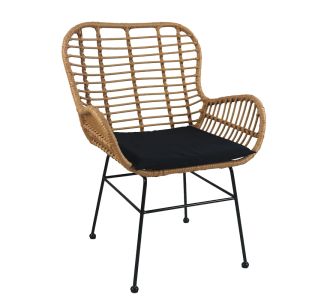Καρέκλα Κήπου ArteLibre ABUDIUS Φυσικό/Μαύρο Μέταλλο/Rattan 60x60x85cm 14510016 ArteLibre |  Καναπέδες - Καρέκλες  στο espiti