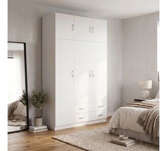Ντουλάπα τρίφυλλη με πατάρι Alvia pakoworld λευκό 150x51x240εκ |  Ντουλάπες ρούχων στο espiti