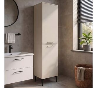 Ντουλάπι με καλάθι απλύτων Singa Megapap χρώμα sandstone 45x40x180εκ. |  Στήλες Μπάνιου στο espiti