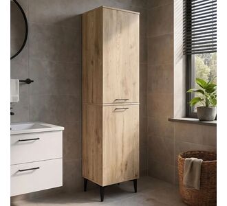 Ντουλάπι με καλάθι απλύτων Singa Megapap χρώμα sepet oak 45x40x180εκ. |  Στήλες Μπάνιου στο espiti
