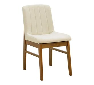 Καρέκλα Dalby pakoworld εκρού ύφασμα καρυδί rubberwood 50x45x85,5εκ |  Καρέκλες στο espiti