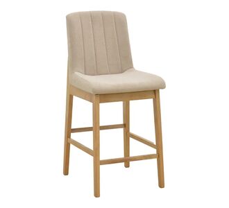 Σκαμπό μπαρ Dalby pakoworld sonoma rubberwood και μπεζ ύφασμα 50x45x102,5εκ |  Σκαμπώ μπαρ στο espiti
