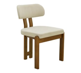 Καρέκλα Genoa pakoworld καρυδί rubberwood και εκρού ύφασμα 50x43x82εκ |  Καρέκλες στο espiti