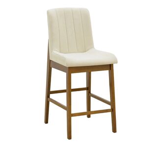 Σκαμπό μπαρ Dalby pakoworld καρυδί rubberwood και εκρού ύφασμα 50x45x102,5εκ |  Σκαμπώ μπαρ στο espiti