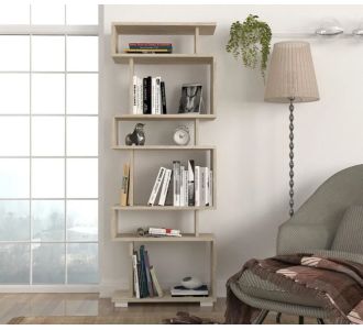 Stewehome Βιβλιοθήκη Blok / Τραβερτίνη 60x19.5x162.9 cm 113170 |  Βιβλιοθήκες στο espiti