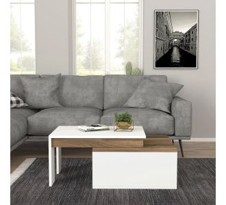 Stewehome Ορθογώνιο Τραπεζάκι Σαλονιού –Λευκό και μαρμάρινο σχέδιο 91.8x60x18 cm 193247 |  Τραπεζάκια σαλονιού στο espiti