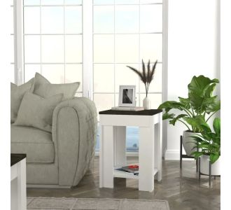 Stewehome Βοηθητικό Τραπεζάκι Λευκό / Κοκκινόκαφε 40x40x57 cm 647813 |  Τραπεζάκια βοηθητικά στο espiti