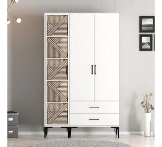 Stewehome Ντουλάπα με τρεις πόρτες (PT) Καρύδι 120x47x201 cm 105031 |  Ντουλάπες ρούχων στο espiti