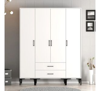 Stewehome Ντουλάπα με τέσσερις πόρτες (STS) Καρύδι 160x47x201 cm 718813 |  Ντουλάπες ρούχων στο espiti