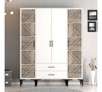 Stewehome Ντουλάπα με τέσσερις πόρτες (PTP) Lidya / Lidya 160x47x201 cm 420723 |  Ντουλάπες ρούχων στο espiti