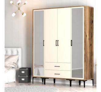 Stewehome Ντουλάπα με τέσσερις πόρτες (RTR) Lidya / Lidya 160x47x201 cm 289430 |  Ντουλάπες ρούχων στο espiti