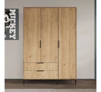 Stewehome Τρίπορτη Ντουλάπα Ρούχων με Συρτάρια &amp; Ράφια λευκό 120x45x192 cm 601063 |  Ντουλάπες ρούχων στο espiti
