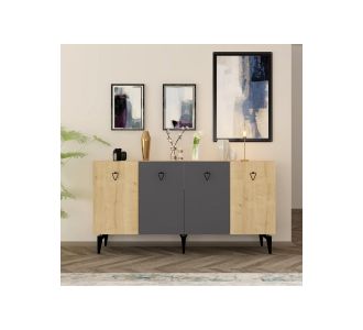 Stewehome Μπουφές από λευκή δρυς 150x40x79 cm 939786 |  Βιτρίνες - Έπιπλα εισόδου στο espiti