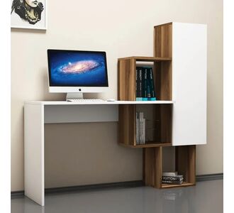 Stewehome Γραφείο με βιβλιοθήκη Καρυδιά Κίτρινο 145x45x142 cm 536362 |  Γραφεία στο espiti