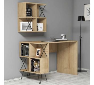 Stewehome Γραφείο μελέτης με ράφι τοίχου Λευκό 120x60x79 cm 949818 |  Γραφεία στο espiti