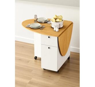 Stewehome Πτυσσόμενο Τραπέζι Κουζίνας MDF Teak &amp; Λευκό &amp; Καρυδί Χρώμα 141x72x75 cm 904049 |  Τραπέζια στο espiti