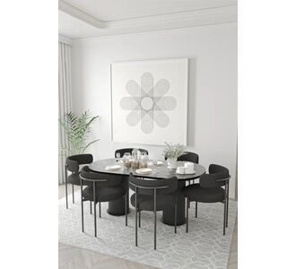 Stewehome Σετ Τραπεζαρίας Δρυς με 6 Μαύρες Καρέκλες 80x180x80 cm 175899 |  Σετ τραπεζαρίες στο espiti