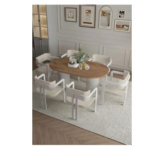 Stewehome Σετ Τραπεζαρίας με 6 Καρέκλες λευκό 80x160 cm 580017 |  Σετ τραπεζαρίες στο espiti