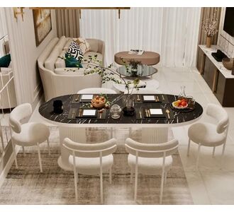 Stewehome Σετ Τραπεζαρίας με 6 Καρέκλες λευκό 80x160 cm 702912 |  Σετ τραπεζαρίες στο espiti
