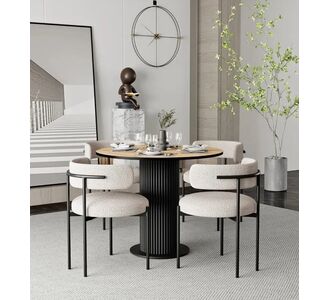 Stewehome Σετ Κουζίνας Στρογγυλό Τραπέζι με 4 Καρέκλες λευκό 90x90 cm 557973 |  Σετ τραπεζαρίες στο espiti