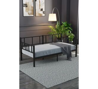 Stewehome Μεταλλικό Daybed Μαύρο Μονό 90x190 Πολυλειτουργικό Κρεβάτι 90x200 cm 576564 |  Παιδικά έπιπλα στο espiti