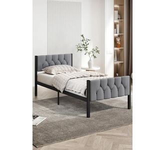 Stewehome Μεταλλικό Κρεβάτι με Καπιτονέ &amp; Αποθηκευτικό Χώρο 90x190 cm 710436 |  Παιδικά έπιπλα στο espiti