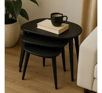 Stewehome Σετ 3 Βοηθητικά Τραπεζάκια Zigon Ξύλινα Μοντέρνου Σχεδιασμού δρυς 65x44x50 cm 227506 |  Τραπεζάκια βοηθητικά στο espiti