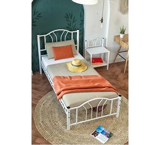 Stewehome Bella μονό μεταλλικό κρεβάτι λευκό κλασικής αισθητικής 120x200 cm 437771 |  Κρεβάτια στο espiti