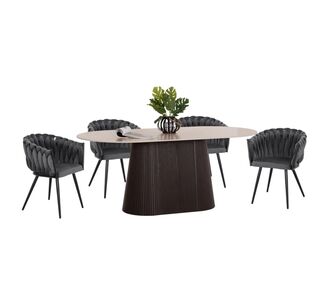 ΣΕΤ ΤΡΑΠΕΖΑΡΙΑΣ 5ΤΜΧ CATER HM12118.01 ΚΕΡΑΜΙΚΟ TOP ΟΒΑΛ--ΓΚΡΙ ΒΕΛΟΥΔΟ |  Σετ τραπεζαρίες στο espiti