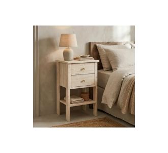 Stewehome Κομοδίνο με δύο συρτάρια σε τραβερτίνη 40x35x70 cm 781014 |  Κομοδίνα στο espiti