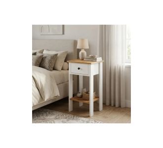 Stewehome Κομοδίνο με ένα συρτάρι από λευκή δρυ και 40x35x70 cm 198522 |  Κομοδίνα στο espiti