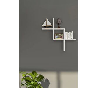 Stewehome Διακοσμητική ράφα τοίχου με μοντέρνο σχέδιο από συνθετικό ξύλο (Ανθρακί) 67x13x13 cm 239184 |  Ραφιέρες τοίχου στο espiti