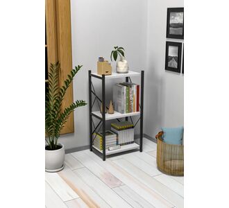 Stewehome Μεταλλική βιβλιοθήκη με 3 ράφια για πολλαπλές χρήσεις (Καρυδί) 40x30x83 cm 155645 |  Βιβλιοθήκες στο espiti