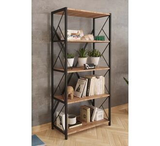 Stewehome Πολυχρηστική μεταλλική βιβλιοθήκη με 5 ράφια για γραφείο και σαλόνι (Λευκό) 60x30x151 cm 473707 |  Βιβλιοθήκες στο espiti