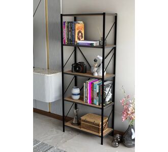 Stewehome Διακοσμητική βιβλιοθήκη 5 ραφιών από μέταλλο για πολλαπλές χρήσεις (Λευκό) 50x24x151 cm 391181 |  Βιβλιοθήκες στο espiti