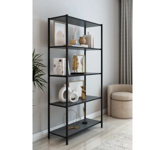Stewehome Πολυλειτουργική βιβλιοθήκη με 5 ράφια από μέταλλο για γραφείο και κουζίνα (Ατλαντικό πεύκο) 50x28x150 cm 631959 |  Βιβλιοθήκες στο espiti