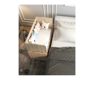 Stewehome Ξύλινη κούνια μωρού χωρίς συρτάρια με λειτουργία κίνησης (Λευκό) 50x55x92 cm 243157 |  Παιδικά έπιπλα στο espiti