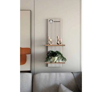 Stewehome Μοντέρνο διακοσμητικό ραφί για τοίχο από MDF (Ανθρακί) 69x20x16 cm 377437 |  Ραφιέρες τοίχου στο espiti