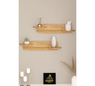 Stewehome Διακοσμητικό ράφι τοίχου από MDF με ξύλινη υφή (Λευκό) 76x14x14 cm 429503 |  Ραφιέρες τοίχου στο espiti