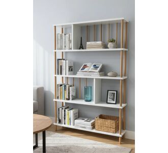 Stewehome Μοντέρνα βιβλιοθήκη με 5 ράφια από συνθετικό ξύλο 90x20x137 cm 184264 |  Βιβλιοθήκες στο espiti