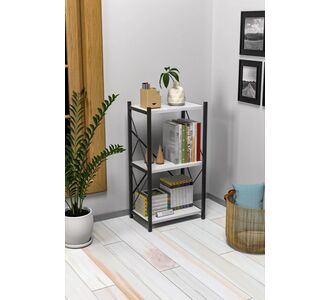 Stewehome Μεταλλική βιβλιοθήκη με 3 ράφια για πολλαπλές χρήσεις σε γραφείο ή σαλόνι (Καρυδί) 40x30x83 cm 932793 |  Βιβλιοθήκες στο espiti
